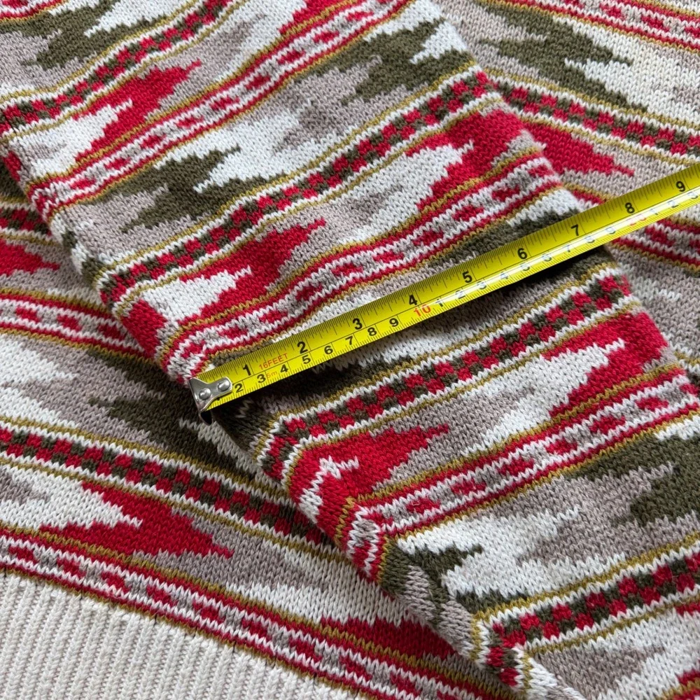 Vintage Mackinaw Woolens Mens‎ L Cotton Southwestern Geometric Sweater USA Made